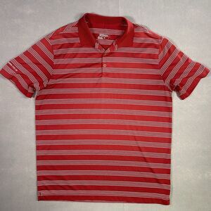 Nike Golf Tour Performance Dri-Fit Men XL Red Striped Athleisure Activewear Golf